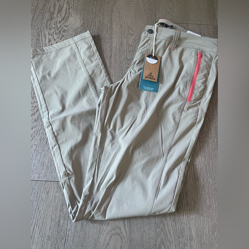 Prana Women’s Tan Convertible Pants with Pink Zippers
